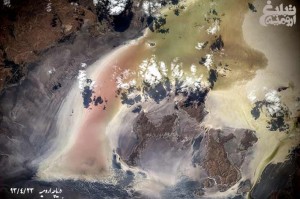 عکس-ماهواره-ای-دریاچه-ارومیه