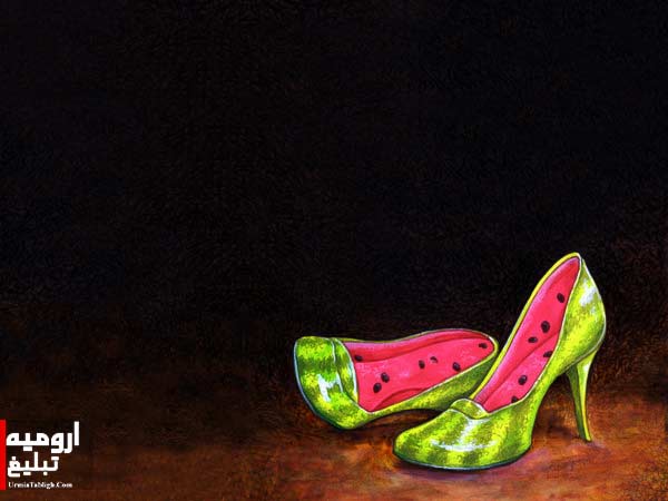 کفش با طرح هندوانه - شب یلدا مبارک
